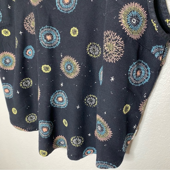 RVCA Top Black Fireworks Print Romper, Size Medium - Picture 2 of 10